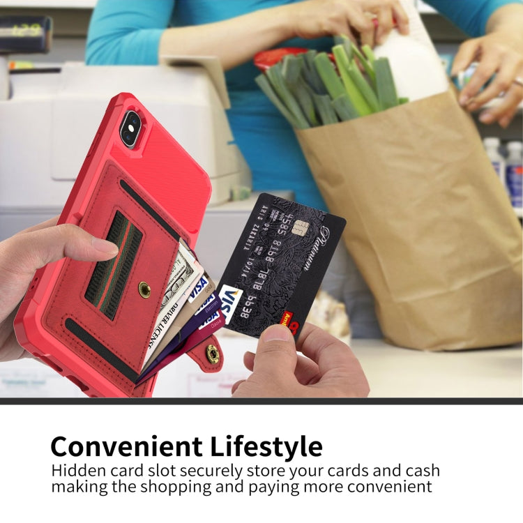 For iPhone X / XS ZM06 Card Bag TPU + Leather Phone Case