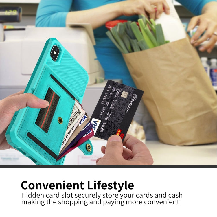 For iPhone X / XS ZM06 Card Bag TPU + Leather Phone Case