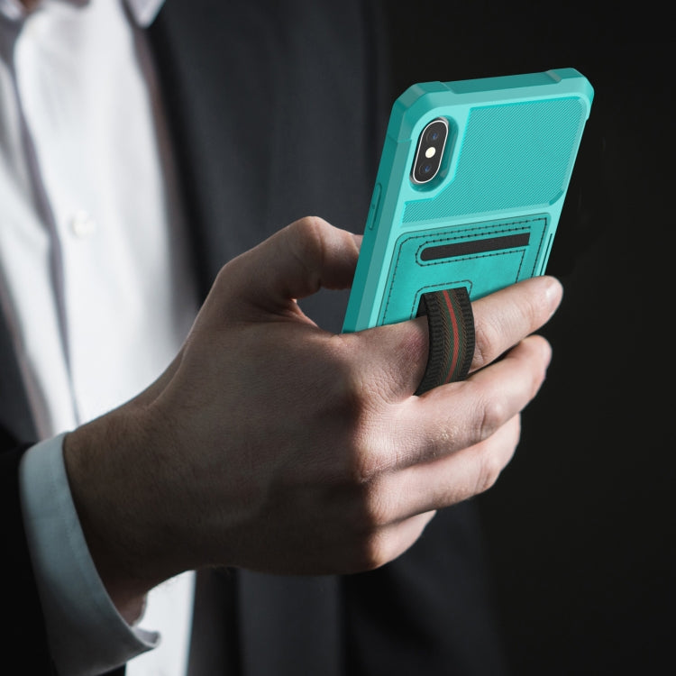 For iPhone X / XS ZM06 Card Bag TPU + Leather Phone Case