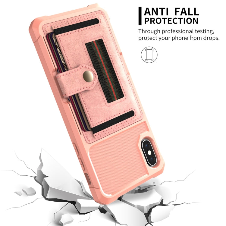 For iPhone XS Max ZM06 Card Bag TPU + Leather Phone Case