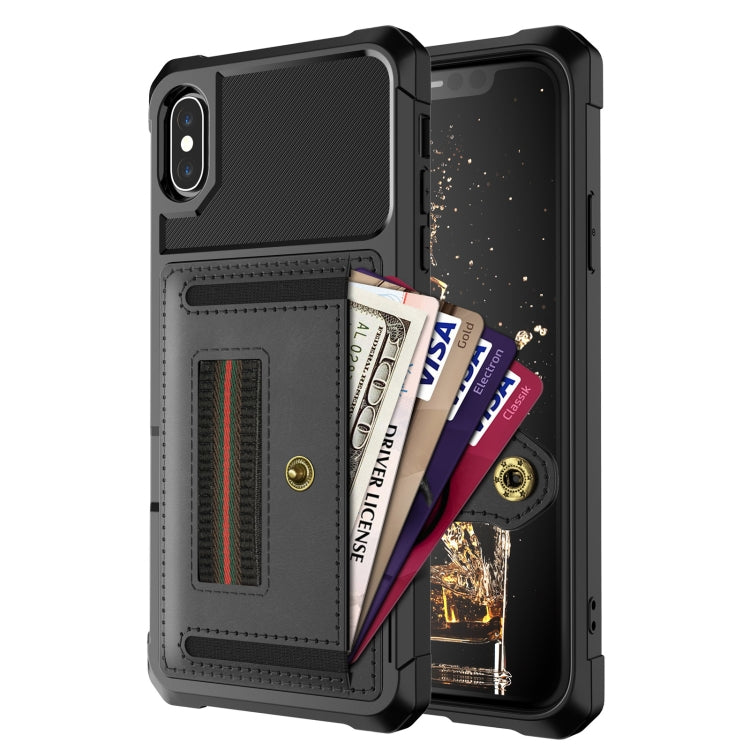 For iPhone XS Max ZM06 Card Bag TPU + Leather Phone Case