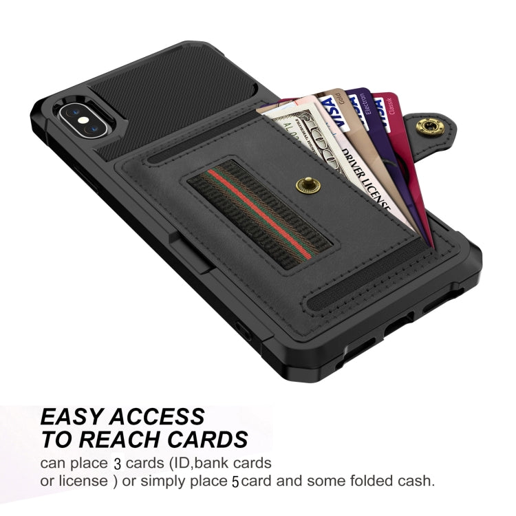 For iPhone XS Max ZM06 Card Bag TPU + Leather Phone Case
