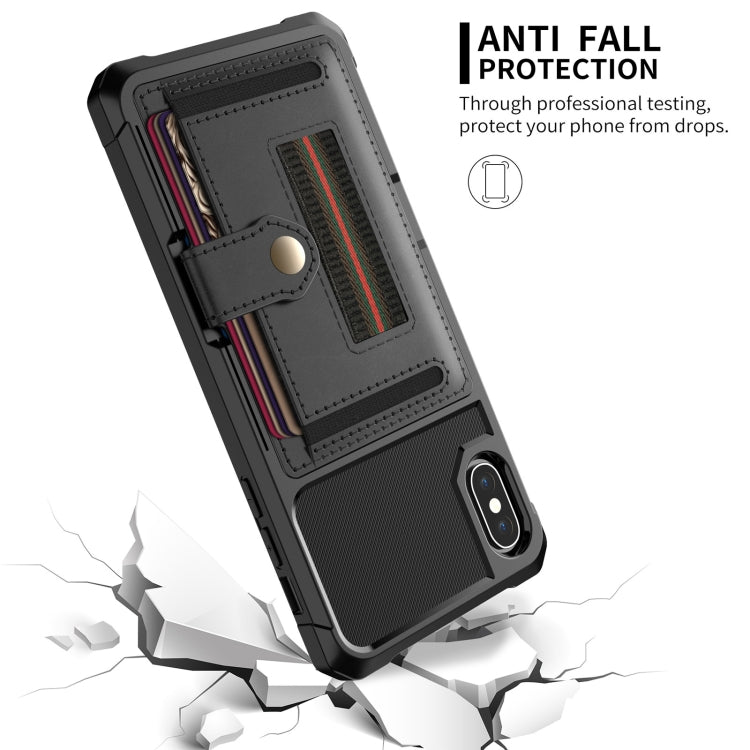For iPhone XS Max ZM06 Card Bag TPU + Leather Phone Case