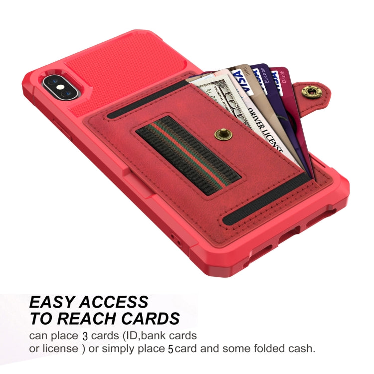 For iPhone XS Max ZM06 Card Bag TPU + Leather Phone Case