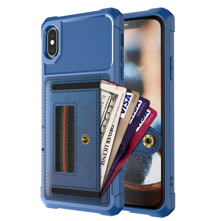 For iPhone XS Max ZM06 Card Bag TPU + Leather Phone Case