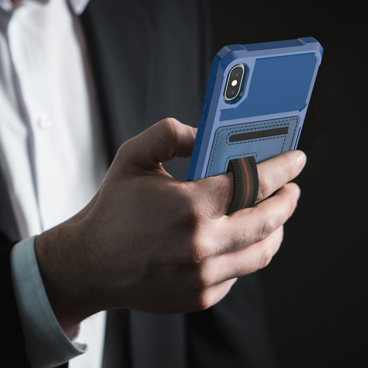For iPhone XS Max ZM06 Card Bag TPU + Leather Phone Case