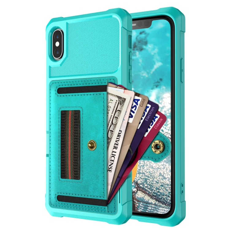For iPhone XS Max ZM06 Card Bag TPU + Leather Phone Case