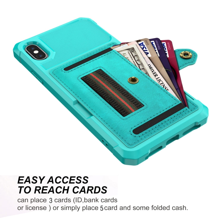For iPhone XS Max ZM06 Card Bag TPU + Leather Phone Case
