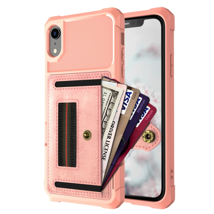 For iPhone XR ZM06 Card Bag TPU + Leather Phone Case