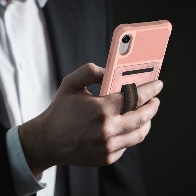 For iPhone XR ZM06 Card Bag TPU + Leather Phone Case