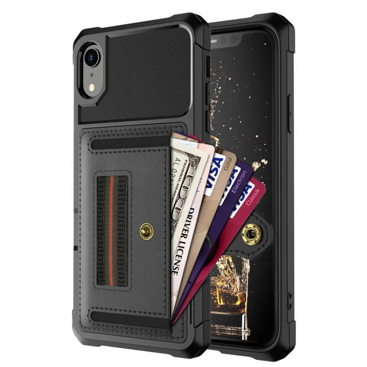 For iPhone XR ZM06 Card Bag TPU + Leather Phone Case
