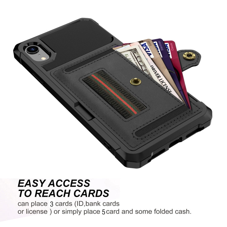 For iPhone XR ZM06 Card Bag TPU + Leather Phone Case