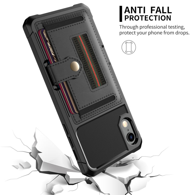 For iPhone XR ZM06 Card Bag TPU + Leather Phone Case