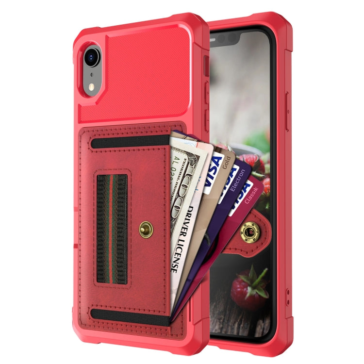 For iPhone XR ZM06 Card Bag TPU + Leather Phone Case