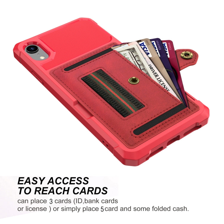 For iPhone XR ZM06 Card Bag TPU + Leather Phone Case