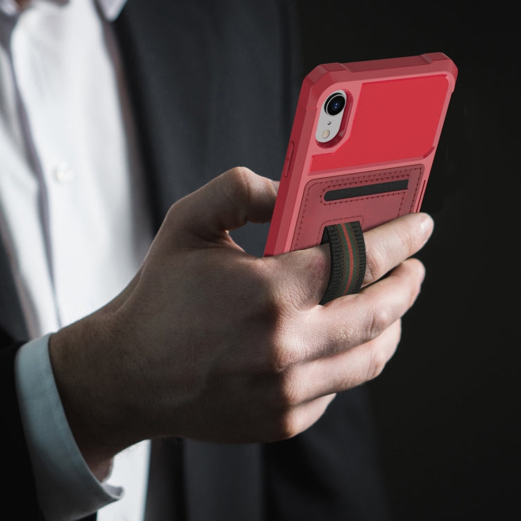 For iPhone XR ZM06 Card Bag TPU + Leather Phone Case