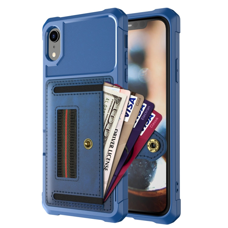 For iPhone XR ZM06 Card Bag TPU + Leather Phone Case