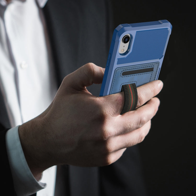 For iPhone XR ZM06 Card Bag TPU + Leather Phone Case