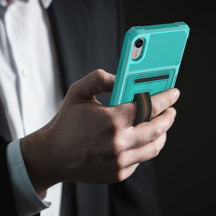 For iPhone XR ZM06 Card Bag TPU + Leather Phone Case