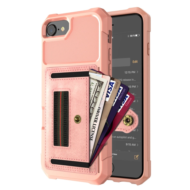 For iPhone SE 2022 / SE 2020 / 8 / 7 / 6 ZM06 Card Bag TPU + Leather Phone Case