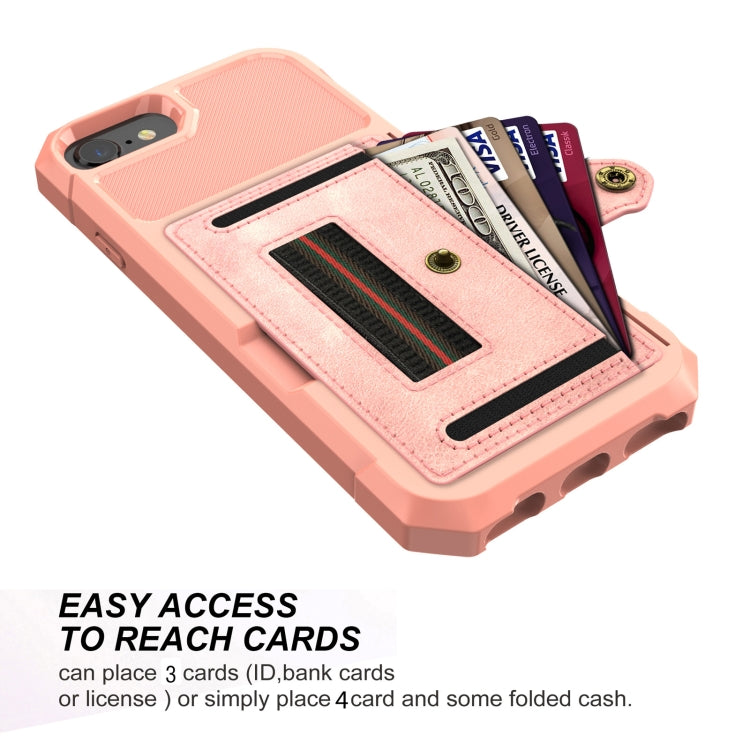 For iPhone SE 2022 / SE 2020 / 8 / 7 / 6 ZM06 Card Bag TPU + Leather Phone Case