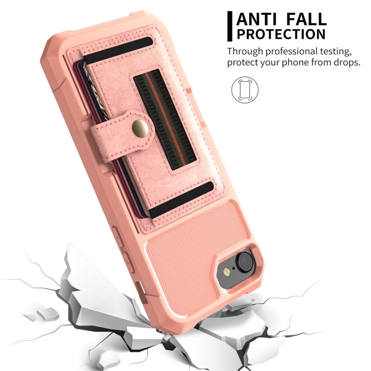 For iPhone SE 2022 / SE 2020 / 8 / 7 / 6 ZM06 Card Bag TPU + Leather Phone Case