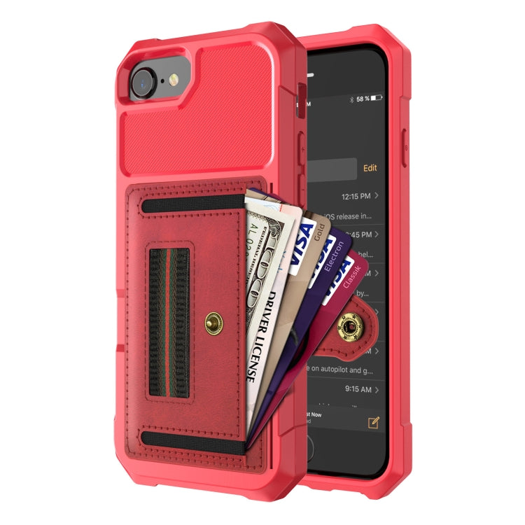 For iPhone SE 2022 / SE 2020 / 8 / 7 / 6 ZM06 Card Bag TPU + Leather Phone Case