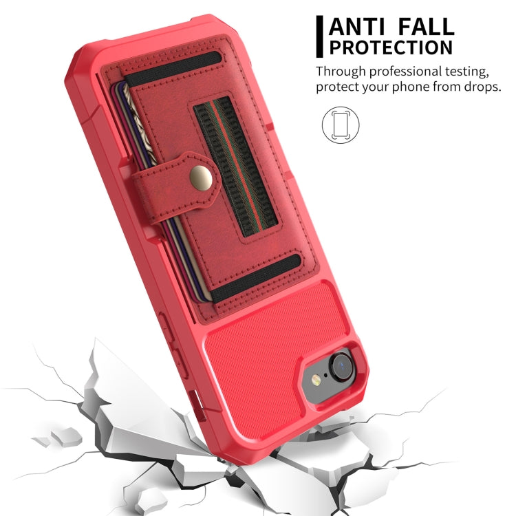 For iPhone SE 2022 / SE 2020 / 8 / 7 / 6 ZM06 Card Bag TPU + Leather Phone Case
