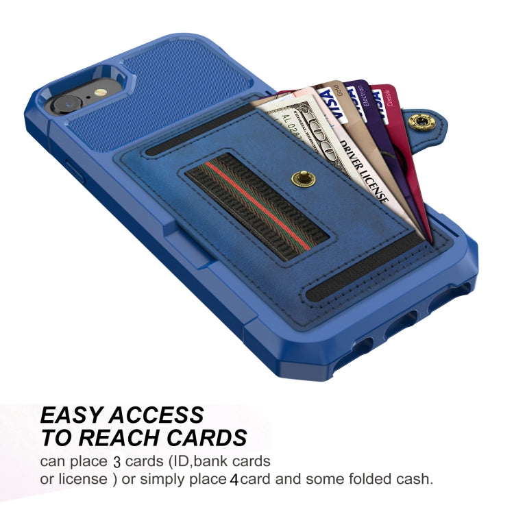 For iPhone SE 2022 / SE 2020 / 8 / 7 / 6 ZM06 Card Bag TPU + Leather Phone Case