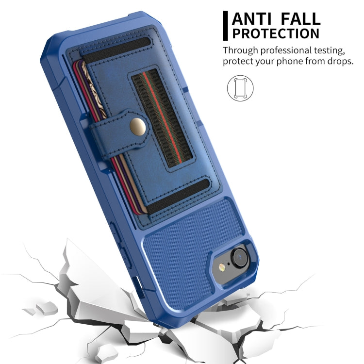 For iPhone SE 2022 / SE 2020 / 8 / 7 / 6 ZM06 Card Bag TPU + Leather Phone Case