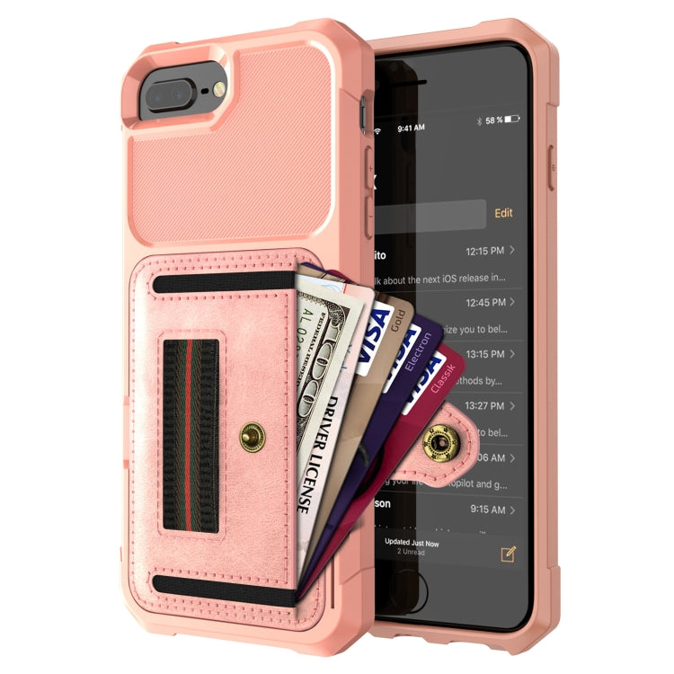ZM06 Card Bag TPU + Leather Phone Case For iPhone 8 Plus / 7 Plus / 6 Plus