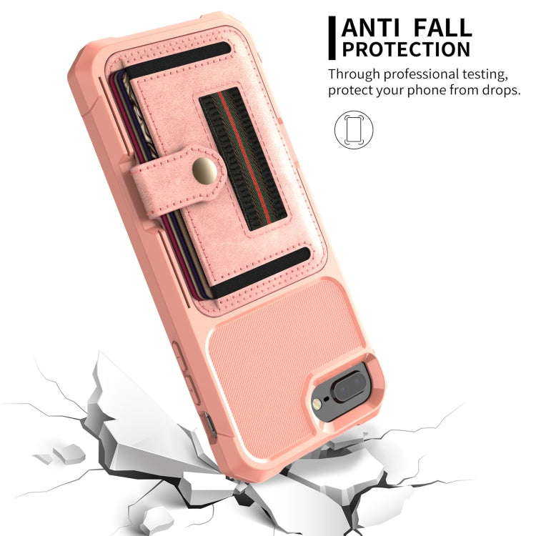 ZM06 Card Bag TPU + Leather Phone Case For iPhone 8 Plus / 7 Plus / 6 Plus