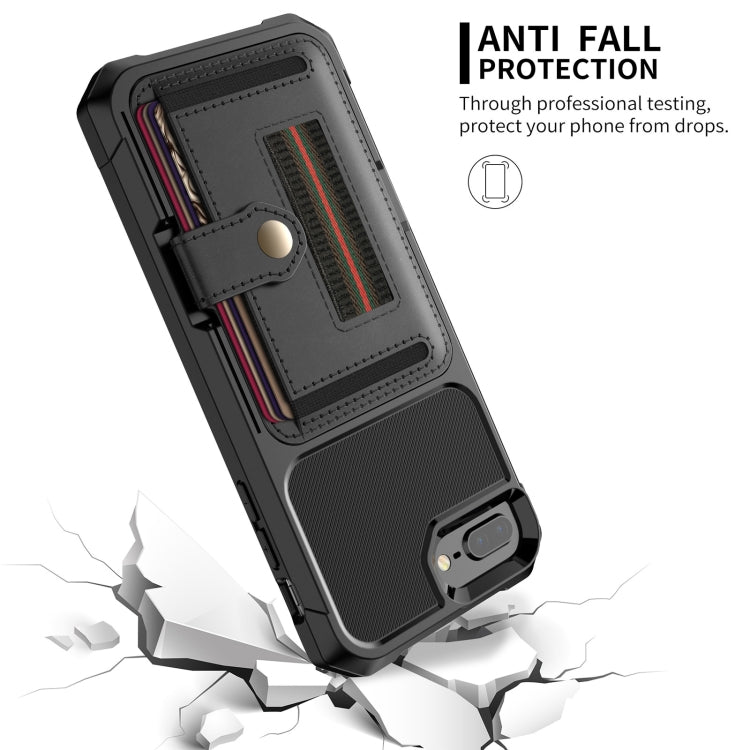ZM06 Card Bag TPU + Leather Phone Case For iPhone 8 Plus / 7 Plus / 6 Plus