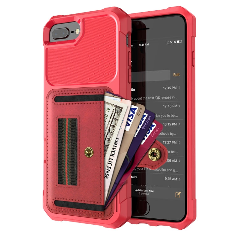 ZM06 Card Bag TPU + Leather Phone Case For iPhone 8 Plus / 7 Plus / 6 Plus