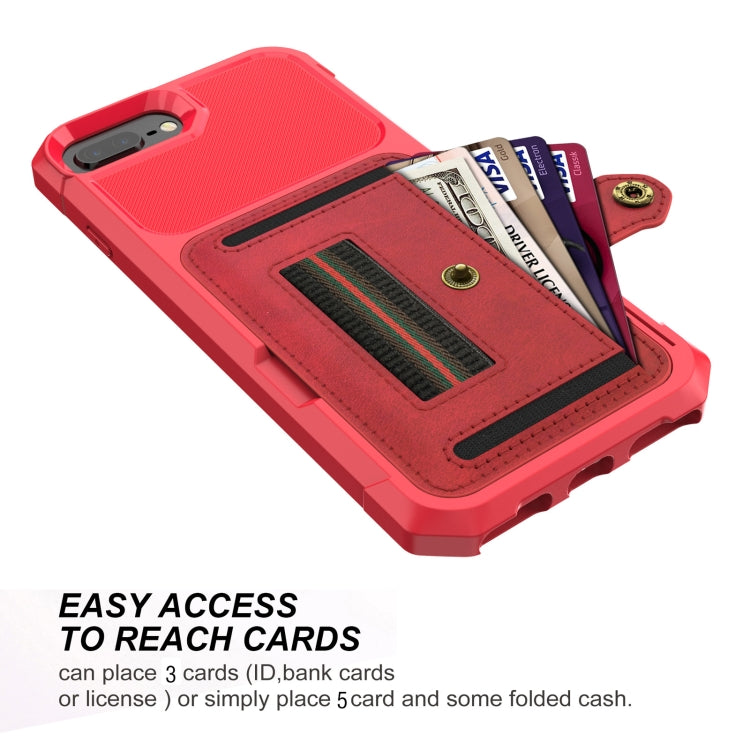 ZM06 Card Bag TPU + Leather Phone Case For iPhone 8 Plus / 7 Plus / 6 Plus