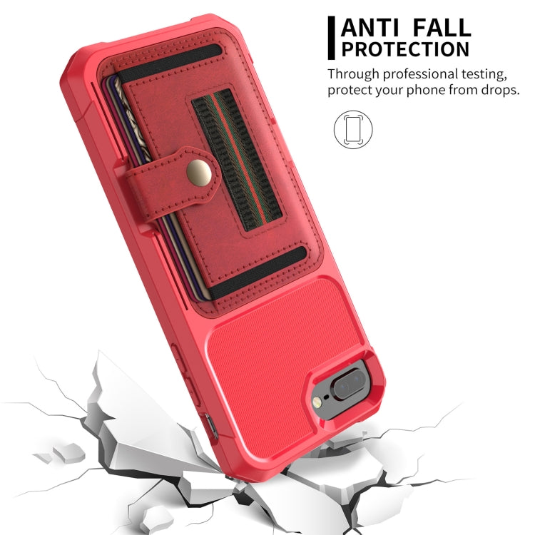 ZM06 Card Bag TPU + Leather Phone Case For iPhone 8 Plus / 7 Plus / 6 Plus