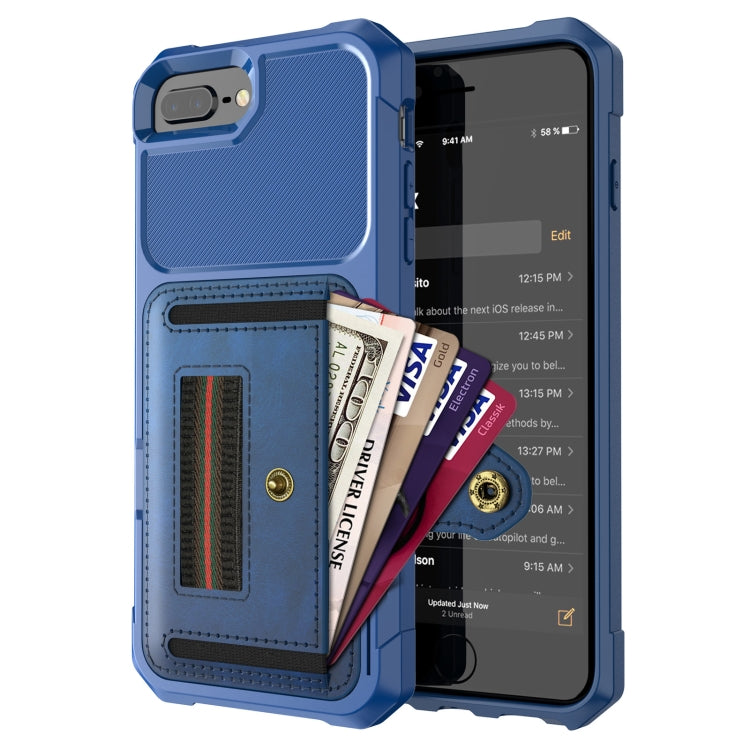 ZM06 Card Bag TPU + Leather Phone Case For iPhone 8 Plus / 7 Plus / 6 Plus