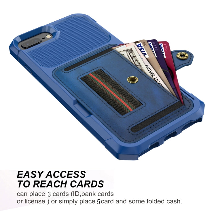 ZM06 Card Bag TPU + Leather Phone Case For iPhone 8 Plus / 7 Plus / 6 Plus