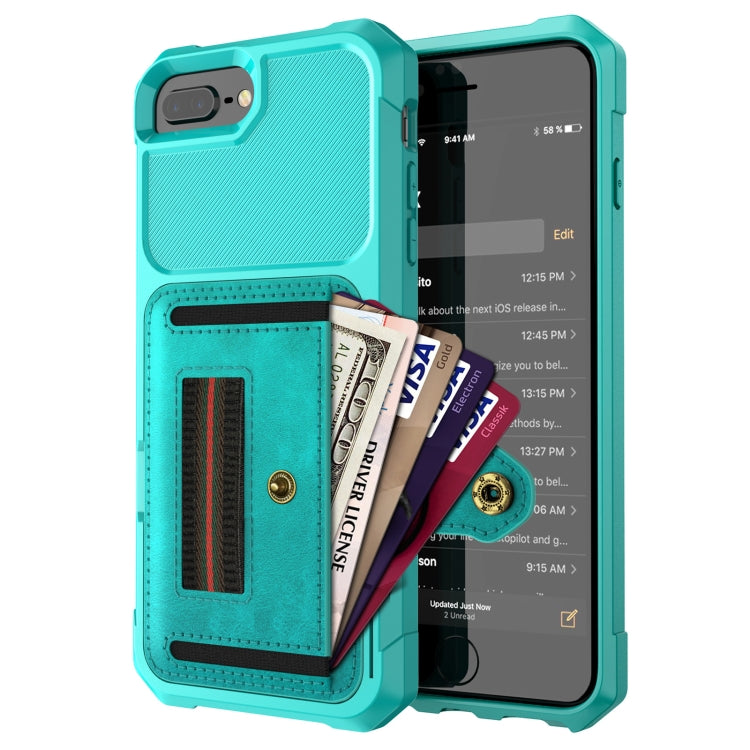 ZM06 Card Bag TPU + Leather Phone Case For iPhone 8 Plus / 7 Plus / 6 Plus