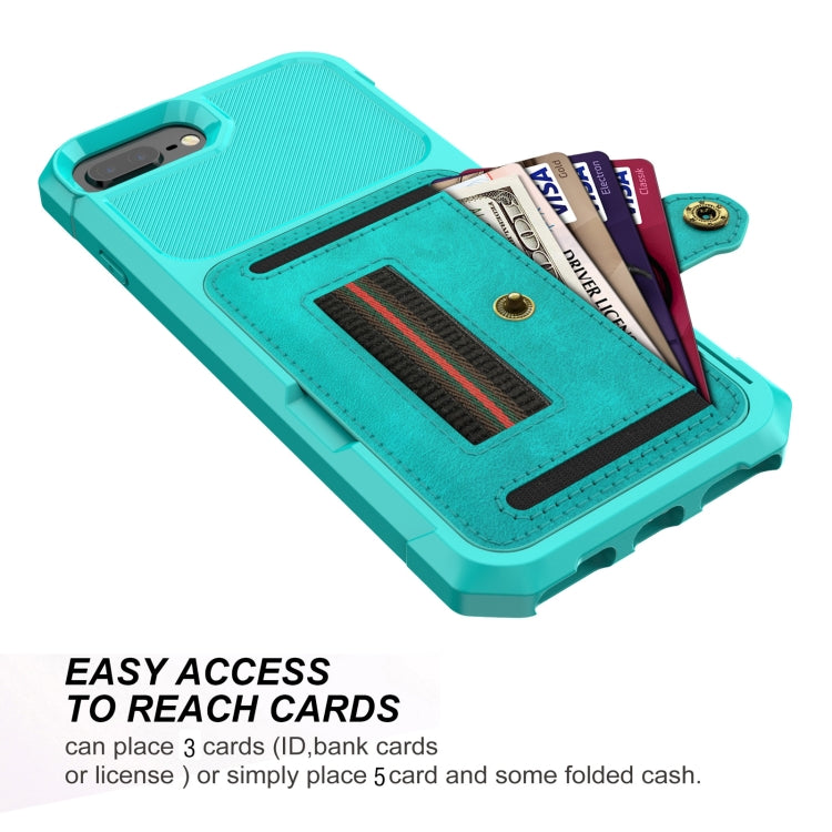 ZM06 Card Bag TPU + Leather Phone Case For iPhone 8 Plus / 7 Plus / 6 Plus