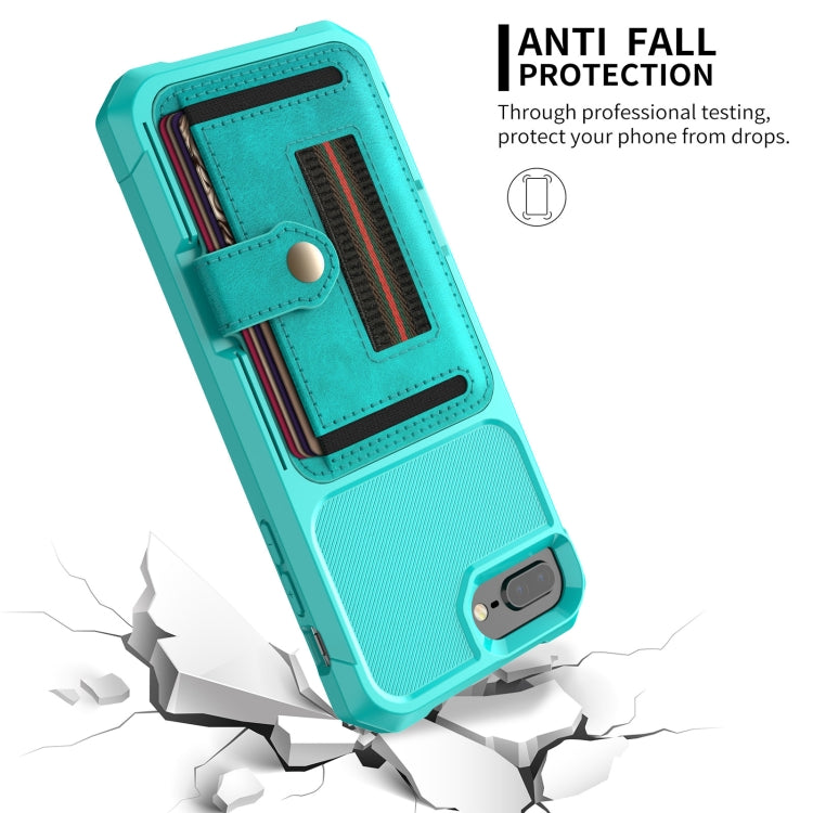 ZM06 Card Bag TPU + Leather Phone Case For iPhone 8 Plus / 7 Plus / 6 Plus