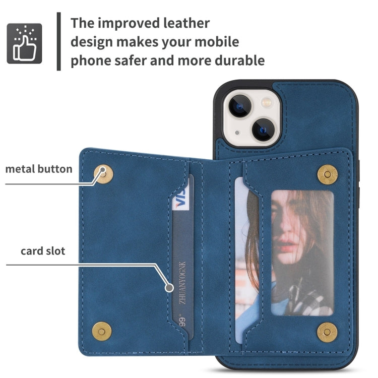 For iPhone 14 Zipper Card Holder Phone Case