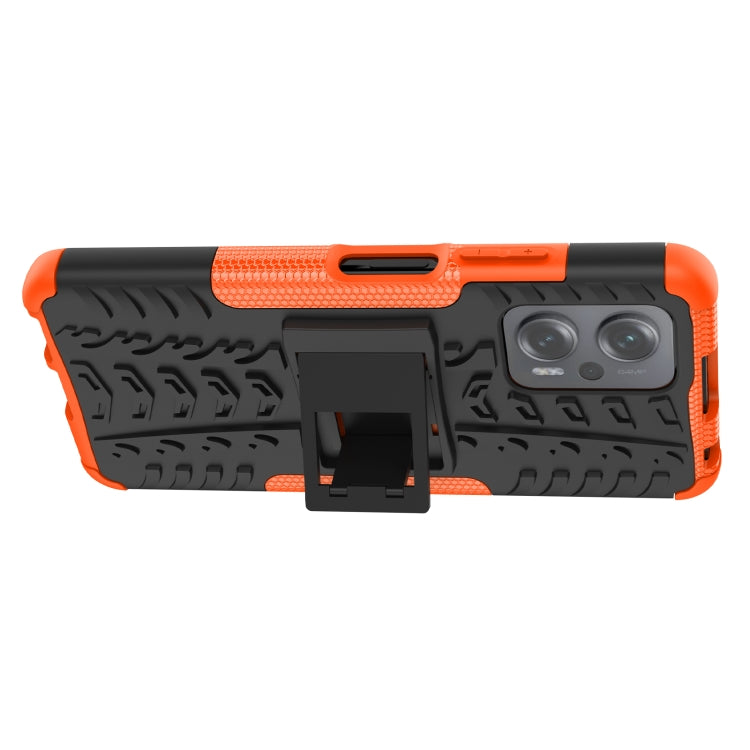 For Xiaomi Redmi Note 11T Pro Tire Texture TPU + PC Phone Case with Holder