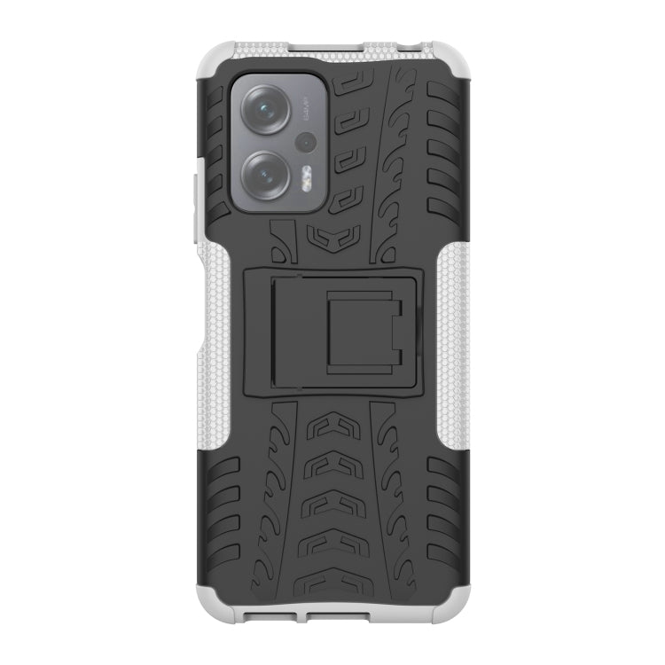 For Xiaomi Redmi Note 11T Pro Tire Texture TPU + PC Phone Case with Holder