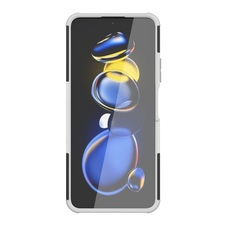 For Xiaomi Redmi Note 11T Pro Tire Texture TPU + PC Phone Case with Holder