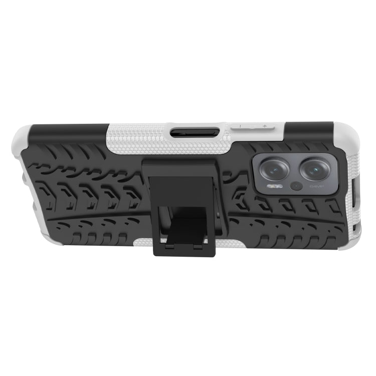 For Xiaomi Redmi Note 11T Pro Tire Texture TPU + PC Phone Case with Holder