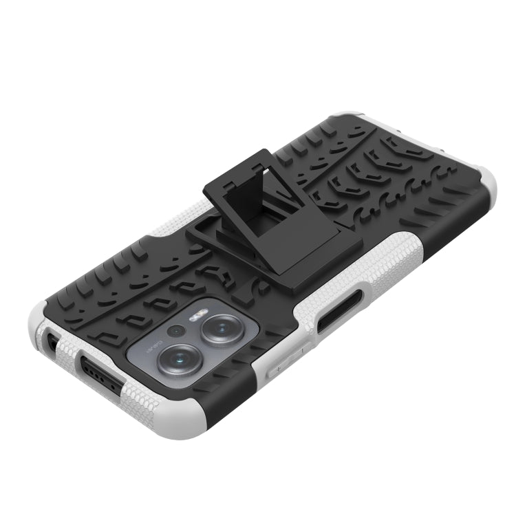 For Xiaomi Redmi Note 11T Pro Tire Texture TPU + PC Phone Case with Holder