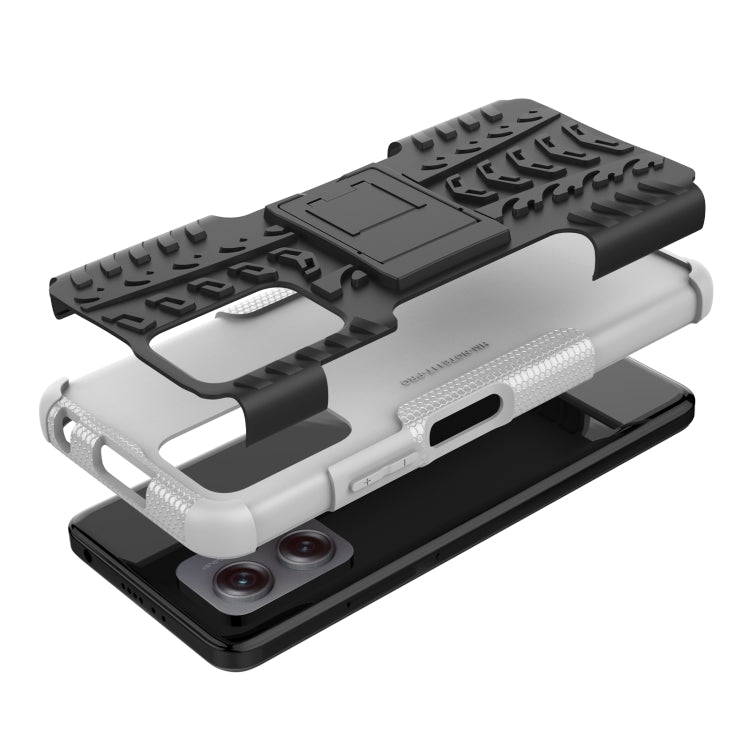 For Xiaomi Redmi Note 11T Pro Tire Texture TPU + PC Phone Case with Holder