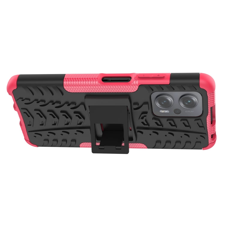 For Xiaomi Redmi Note 11T Pro Tire Texture TPU + PC Phone Case with Holder