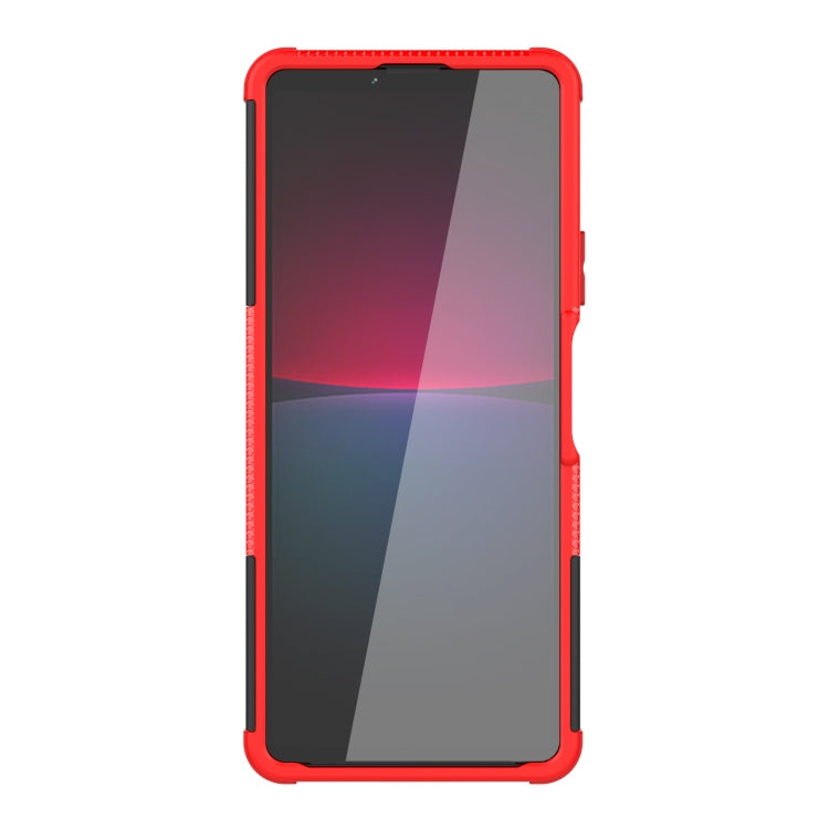 For Sony Xperia 10 IV Tire Texture TPU + PC Phone Case with Holder